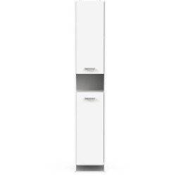 Colonne lingere de salle de bain - Blanc mat - 2 portes - L34,2 x P33