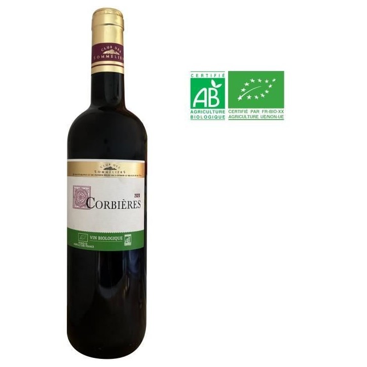Club des Sommeliers 2020 Corbieres - Vin rouge de Languedoc - Bio