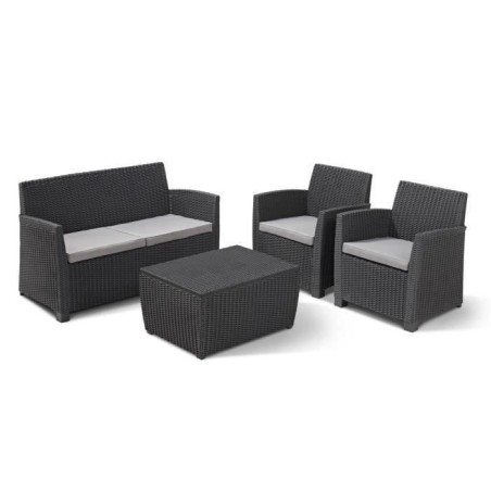 Salon de jardin - résine imitation rotin tressé - Allibert by KETER