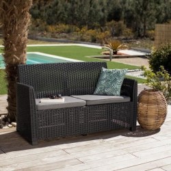 Salon de jardin - résine imitation rotin tressé - Allibert by KETER