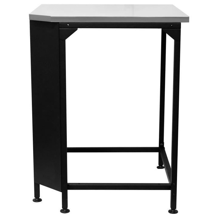 Table d'angle - COZZE - 90531 - L705 x P600 x H900 mm - Plan de travail inox 705 x 705 mm - Noir Table d'angle - COZZE - 90531 - L705 x P600 x H900 mm - Plan de travail inox 705 x 705 mm - Noir