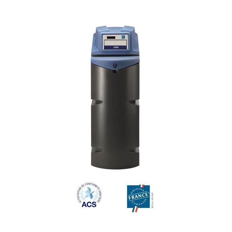 Adoucisseur d'eau - CPED - 22 L - Filtration intégrée - Protection c Adoucisseur d'eau - CPED - 22 L - Filtration intégrée - Protection c