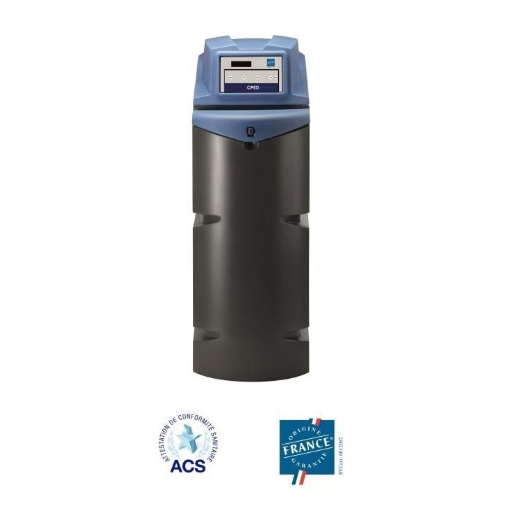 Adoucisseur d'eau - CPED - 22 L - Filtration intégrée - Protection contre calcaire, impuretés et bactéries Adoucisseur d'eau - CPED - 22 L - Filtration intégrée - Protection contre calcaire, impuretés et bactéries