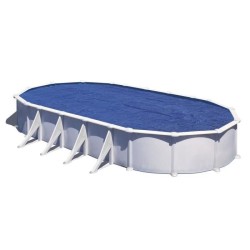 GRE - Bâche été a bulles pour piscine ovale 7,30m x 3,75m - anti U.