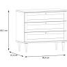 Commode - 3 tiroirs - Décor Chene- Cannage - L90,4 x P41,4 x H80 cm -