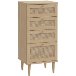 Commode - CALASETTEA - 4 tiroirs - Décor Chene - 50,4 x 41,4 x 108,8
