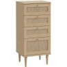 Commode - CALASETTEA - 4 tiroirs - Décor Chene - 50,4 x 41,4 x 108,8