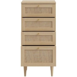 Commode - CALASETTEA - 4 tiroirs - Décor Chene - 50,4 x 41,4 x 108,8