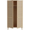 Armoire de chambre - 2 portes battantes - Décor Chene - Cannage - L11