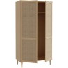 Armoire de chambre - 2 portes battantes - Décor Chene - Cannage - L11
