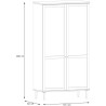Armoire de chambre - 2 portes battantes - Décor Chene - Cannage - L11