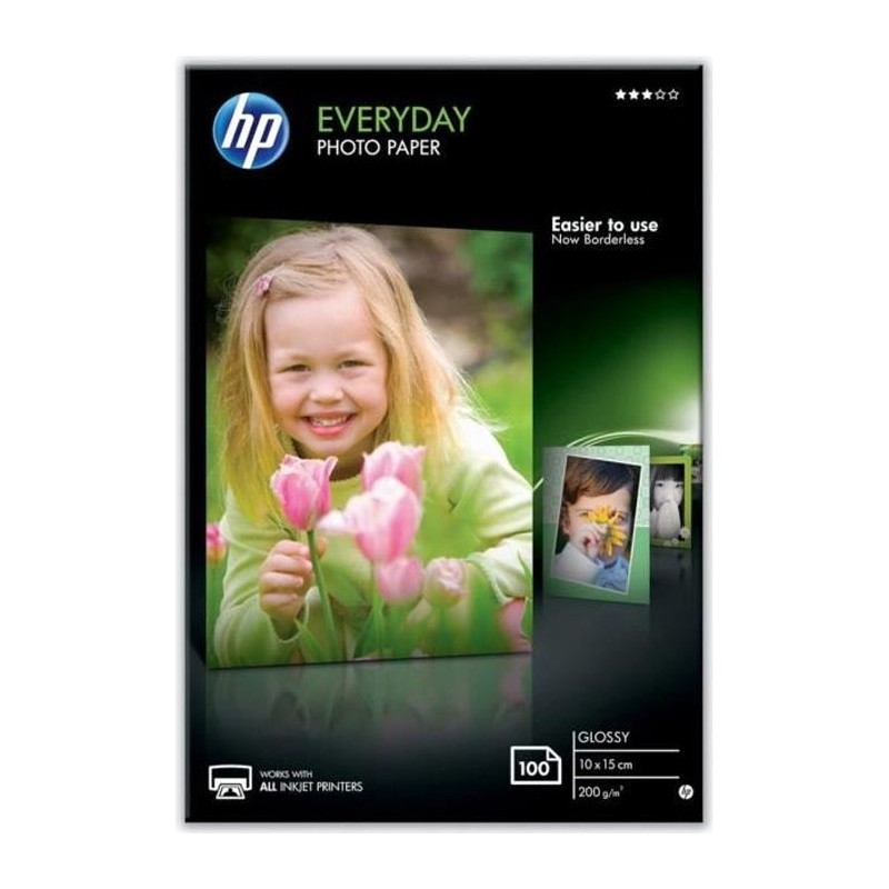 HP CR757A Papier d'impression photo Glossy - 100 feuilles - 200g - Bla