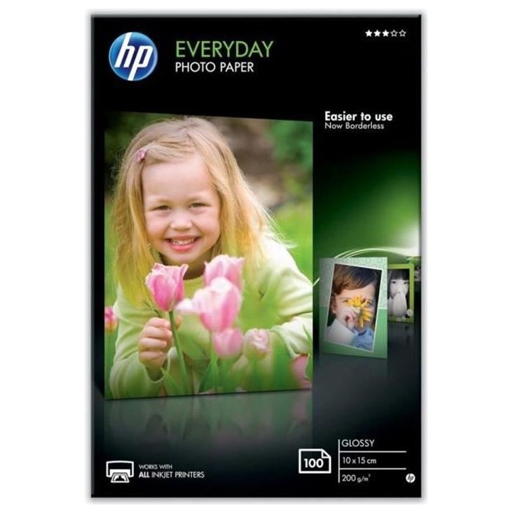 HP CR757A Papier d'impression photo Glossy - 100 feuilles - 200g - Blanc HP CR757A Papier d'impression photo Glossy - 100 feuilles - 200g - Blanc
