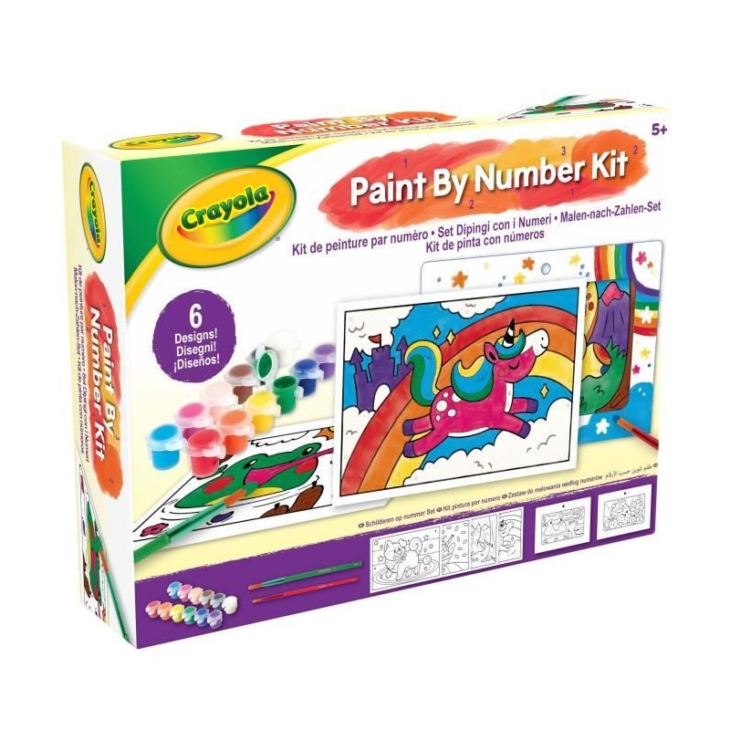 Kit de peinture par numéro - CRAYOLA - 6 gabarits de peinture - Des 5 Kit de peinture par numéro - CRAYOLA - 6 gabarits de peinture - Des 5