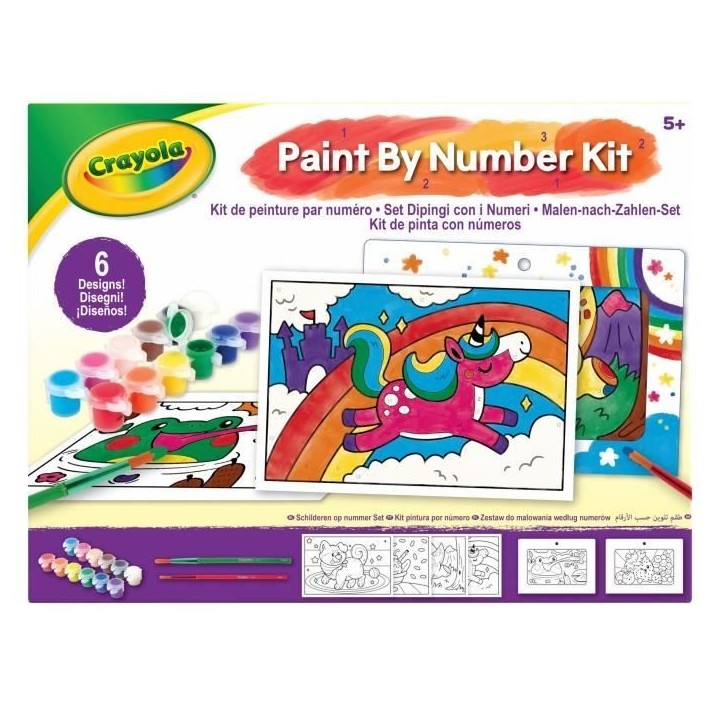 Kit de peinture par numéro - CRAYOLA - 6 gabarits de peinture - Des 5 ans Kit de peinture par numéro - CRAYOLA - 6 gabarits de peinture - Des 5 ans