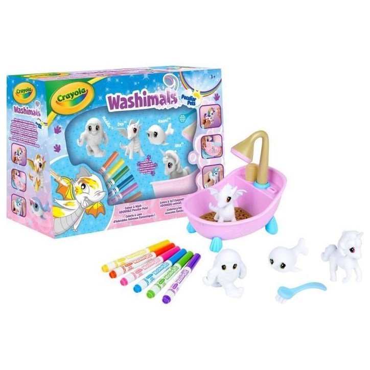 Crayola - Washimals Animaux fantastiques - Coffret de coloriage lavable pour enfants des 3 ans Crayola - Washimals Animaux fantastiques - Coffret de coloriage lavable pour enfants des 3 ans