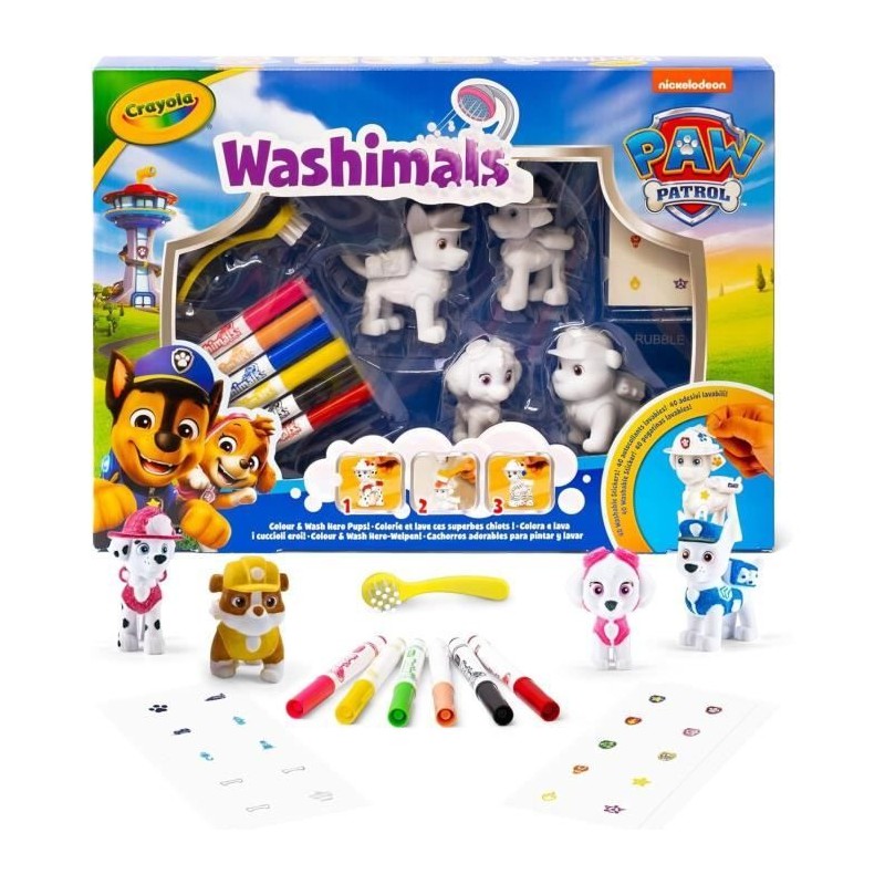 Washimals - Mes animaux a colorier - CRAYOLA - 4 animaux Pat'Patrouill Washimals - Mes animaux a colorier - CRAYOLA - 4 animaux Pat'Patrouill