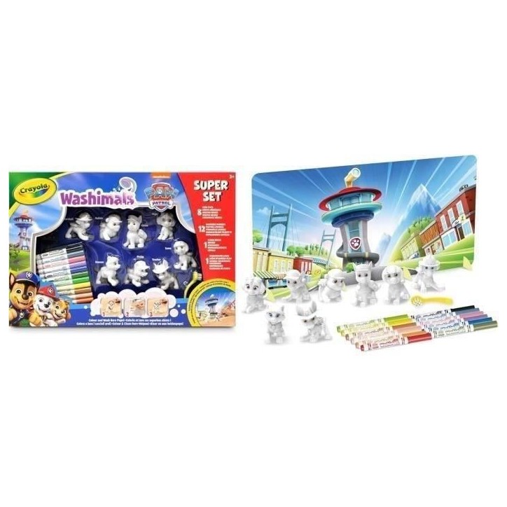 Washimals - Mes animaux a colorier - CRAYOLA - Super Set 8 animaux Pat'Patrouille - Des 3 ans Washimals - Mes animaux a colorier - CRAYOLA - Super Set 8 animaux Pat'Patrouille - Des 3 ans