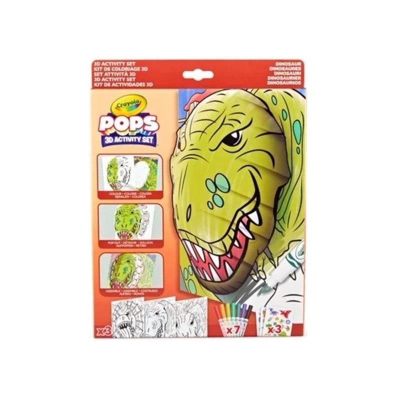 Créatif - CRAYOLA - POPS 3D Dinosaurs - Fabuleux dessins 3D de dinosa