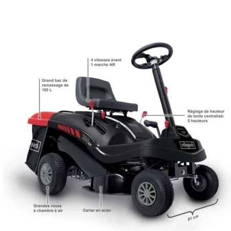 TONDEUSE AUTOPORTEE – RIDER THERMIQUE – MR196-61 – 61cm – 196CC – SCHEPPACH