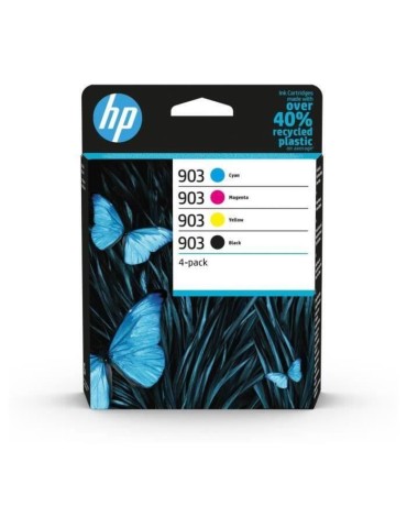 HP 903 Pack de 4 cartouches d'encre noire, cyan, jaune et magenta authentiques (6ZC73AE) pour HP OfficeJet / OfficeJet Pro 6900