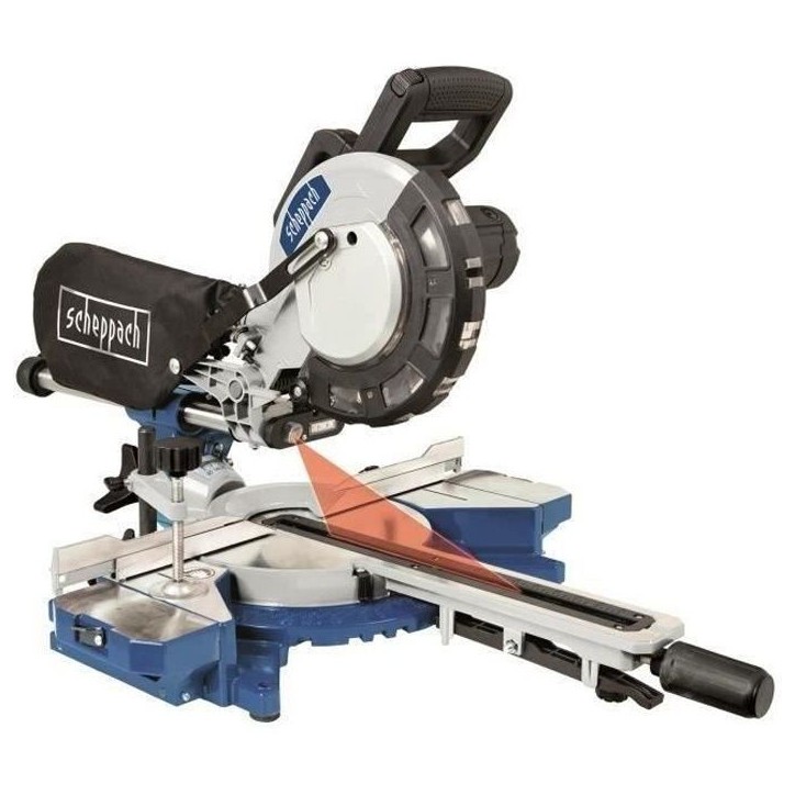 Scie a onglet radiale électrique SCHEPPACH 216 mm HM81LXU - 2000 W - Avec laser, LED et 2 extensions d'appui Scie a onglet radiale électrique SCHEPPACH 216 mm HM81LXU - 2000 W - Avec laser, LED et 2 extensions d'appui