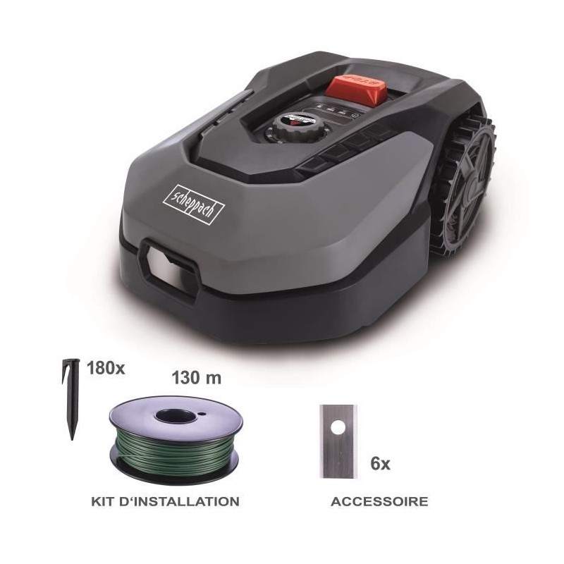Robot tondeuse connecté 600m2 Scheppach RoboCut XL600 avec station de Robot tondeuse connecté 600m2 Scheppach RoboCut XL600 avec station de