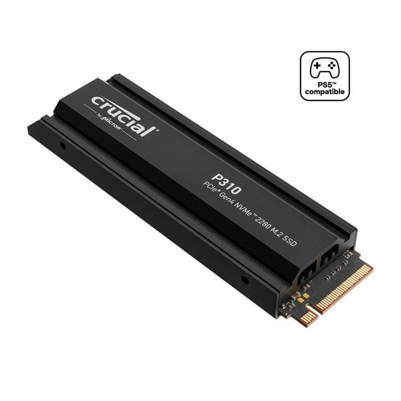 CRUCIAL - P310 - SSD interne - 4 To - PCIe Gen4 NVMe M.2 - Avec d CRUCIAL - P310 - SSD interne - 4 To - PCIe Gen4 NVMe M.2 - Avec d