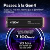 CRUCIAL - P310 - SSD interne - 4 To - PCIe Gen4 NVMe M.2 - Avec d