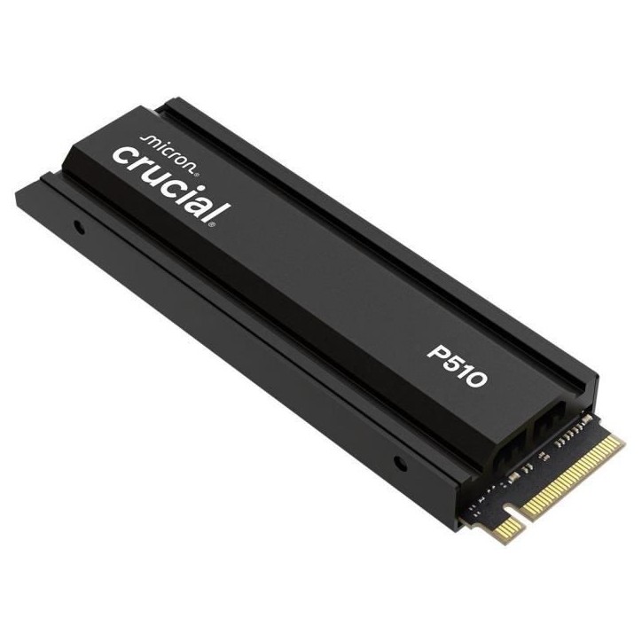 CRUCIAL - P510 - SSD interne - 1 To - PCIe Gen4 NVMe M.2 - Avec dissipateur - Vitesse lecture jusqu'a 1100 Mo/s - CT1000P51 CRUCIAL - P510 - SSD interne - 1 To - PCIe Gen4 NVMe M.2 - Avec dissipateur - Vitesse lecture jusqu'a 1100 Mo/s - CT1000P51
