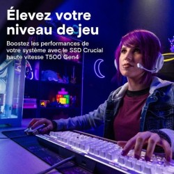 Crucial T500 SSD 2To PCIe Gen4 NVMe M.2 PS5 SSD Interne Gaming avec Di