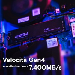CRUCIAL - T500 - Disque SSD interne - 4 To - PCIe Gen4 NVMe M.2 -