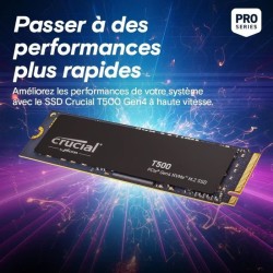 CRUCIAL - T500 - Disque SSD interne - 4 To - PCIe Gen4 NVMe M.2 -