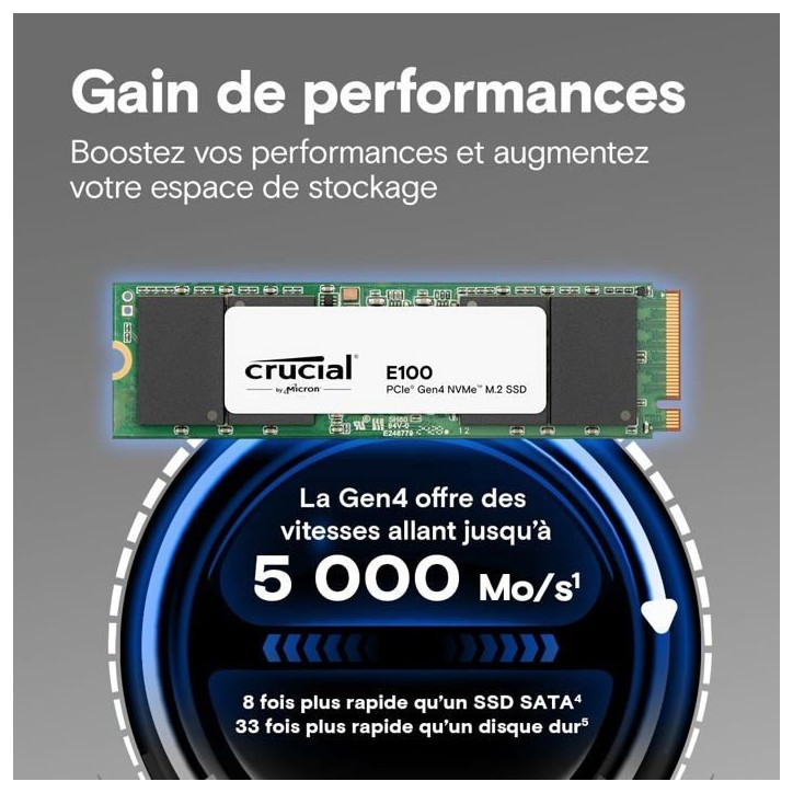 CRUCIAL E100 480G Gen4 2280 CRUCIAL E100 480G Gen4 2280