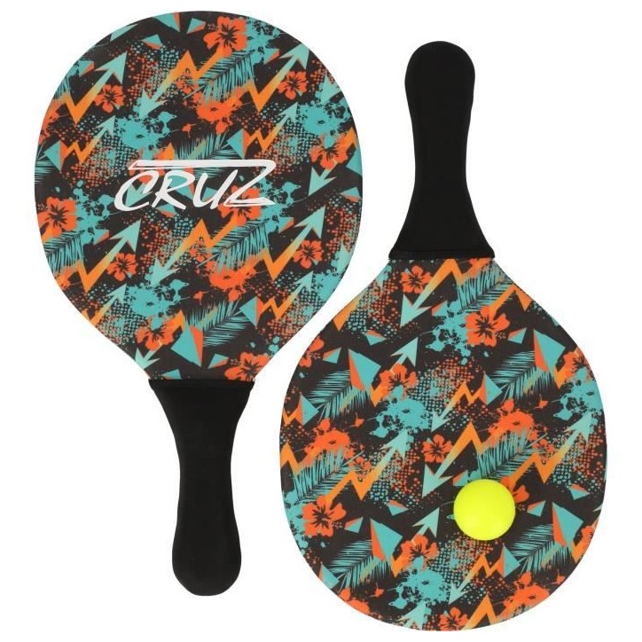 Set de pagaies - CRUZ - Néoprene - 2 pagaies + ballon - Pour piscine et plage Set de pagaies - CRUZ - Néoprene - 2 pagaies + ballon - Pour piscine et plage