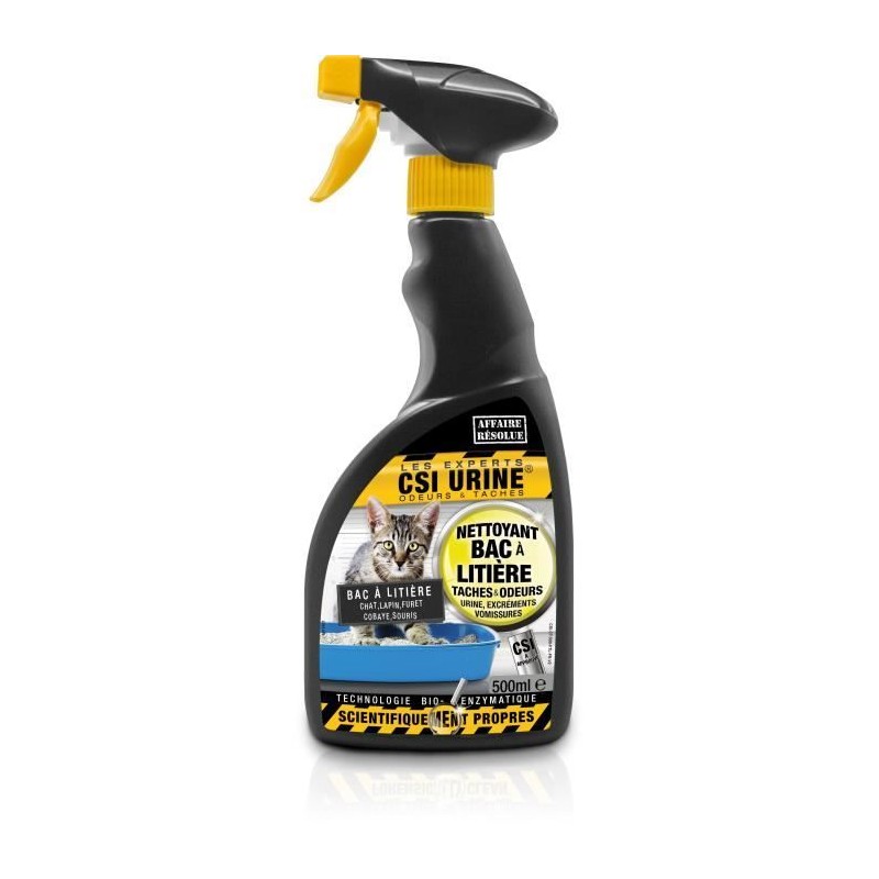 CSI URINE - Nettoyant naturel spécial bac a litiere - Spray 500 ml CSI URINE - Nettoyant naturel spécial bac a litiere - Spray 500 ml