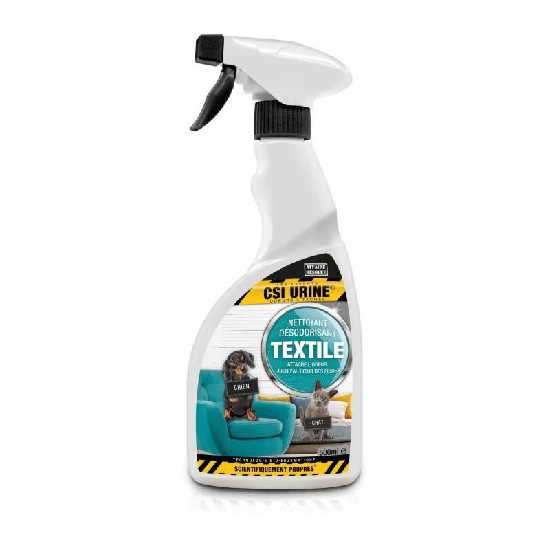Nettoyant désodorisant textile - CSI URINE - 500ML - Élimine odeurs, Nettoyant désodorisant textile - CSI URINE - 500ML - Élimine odeurs,