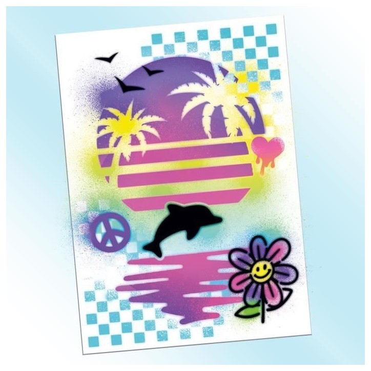 Canal Toys - Airbrush Art - Kit de Création de Posters avec spray électronique, pochoirs et feutres - AIR 015 Canal Toys - Airbrush Art - Kit de Création de Posters avec spray électronique, pochoirs et feutres - AIR 015