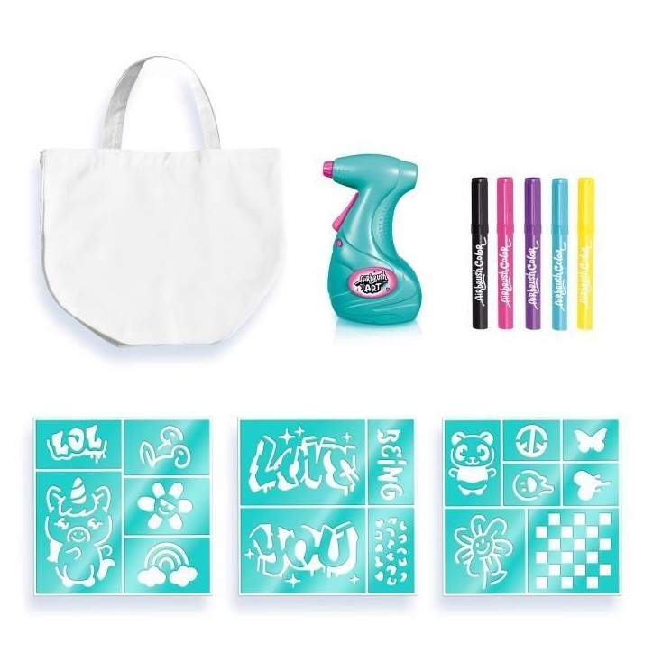 Canal Toys - Airbrush Art - Kit de Fashion Design Kit avec spray électronique, pochoirs et feutres - AIR 016 Canal Toys - Airbrush Art - Kit de Fashion Design Kit avec spray électronique, pochoirs et feutres - AIR 016