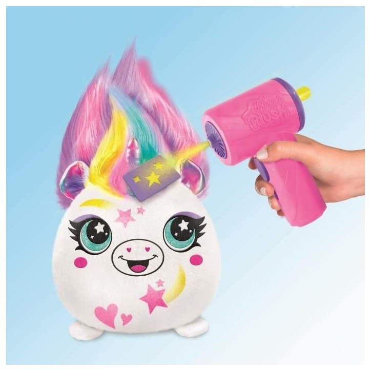 Canal Toys - Airbrush Plush - Peluche Squishy Hair'iffic a coiffer et décorer avec spray électronique, feutres, -AIR 040- a Canal Toys - Airbrush Plush - Peluche Squishy Hair'iffic a coiffer et décorer avec spray électronique, feutres, -AIR 040- a