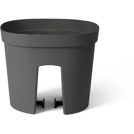 Pot balustrade - GARDEN ID Smile - Anth. 30 cm - S'adapte a toutes les balustrades - Réserve d'eau - recyclé et 100% recyclabl