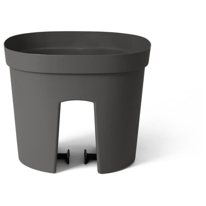 Pot balustrade - GARDEN ID Smile - Anth. 30 cm - S'adapte a toutes les balustrades - Réserve d'eau - recyclé et 100% recyclabl