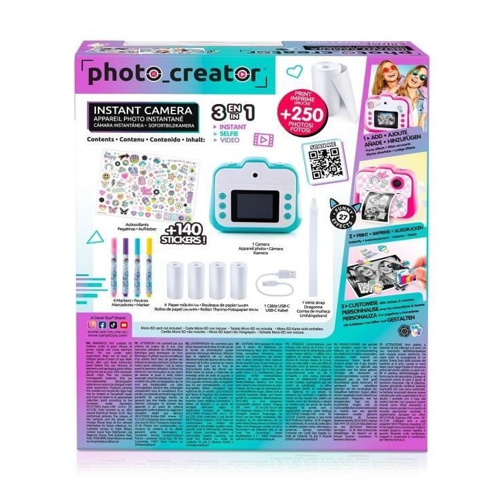 Canal Toys - Creator - Appareil Photo Instantané CLK 001T Turquoise