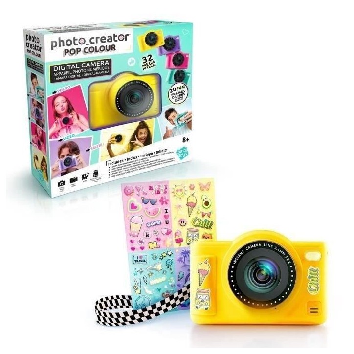 Canal Toys - Photo Creator -Appareil Photo Numérique Pop Couleur Jaune- Avec carte SD 8Go incluse - CLK 040 Canal Toys - Photo Creator -Appareil Photo Numérique Pop Couleur Jaune- Avec carte SD 8Go incluse - CLK 040