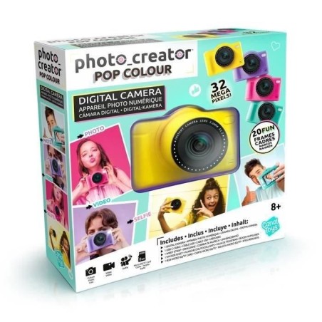Canal Toys - Photo Creator -Appareil Photo Numérique Pop Couleur Jaune- Avec carte SD 8Go incluse - CLK 040