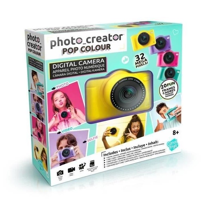 Canal Toys - Photo Creator -Appareil Photo Numérique Pop Couleur Jaune- Avec carte SD 8Go incluse - CLK 040 Canal Toys - Photo Creator -Appareil Photo Numérique Pop Couleur Jaune- Avec carte SD 8Go incluse - CLK 040