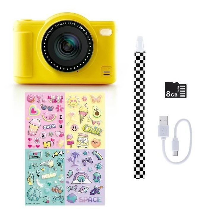 Canal Toys - Photo Creator -Appareil Photo Numérique Pop Couleur Jaune- Avec carte SD 8Go incluse - CLK 040 Canal Toys - Photo Creator -Appareil Photo Numérique Pop Couleur Jaune- Avec carte SD 8Go incluse - CLK 040