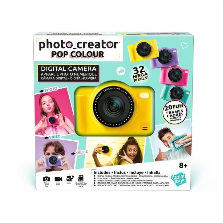 Canal Toys - Photo Creator -Appareil Photo Numérique Pop Couleur Jaune- Avec carte SD 8Go incluse - CLK 040 Canal Toys - Photo Creator -Appareil Photo Numérique Pop Couleur Jaune- Avec carte SD 8Go incluse - CLK 040