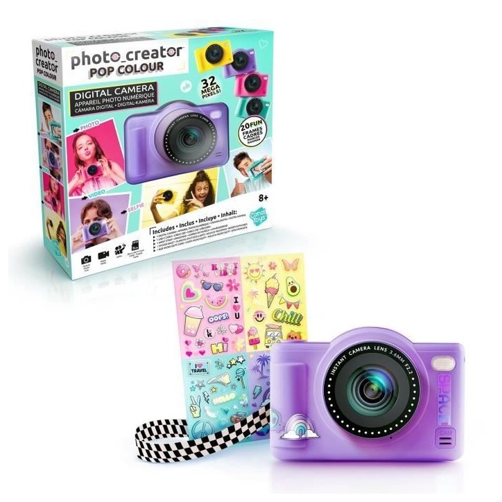 Canal Toys - Photo Creator -Appareil Photo Numérique Pop Couleur Violet- Avec carte SD 8Go incluse - CLK 041 Canal Toys - Photo Creator -Appareil Photo Numérique Pop Couleur Violet- Avec carte SD 8Go incluse - CLK 041