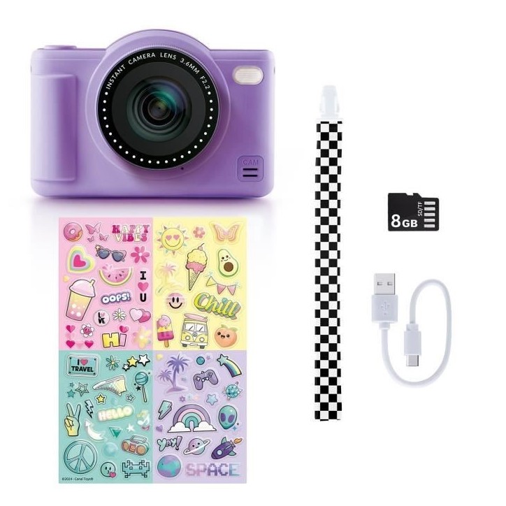 Canal Toys - Photo Creator -Appareil Photo Numérique Pop Couleur Violet- Avec carte SD 8Go incluse - CLK 041 Canal Toys - Photo Creator -Appareil Photo Numérique Pop Couleur Violet- Avec carte SD 8Go incluse - CLK 041